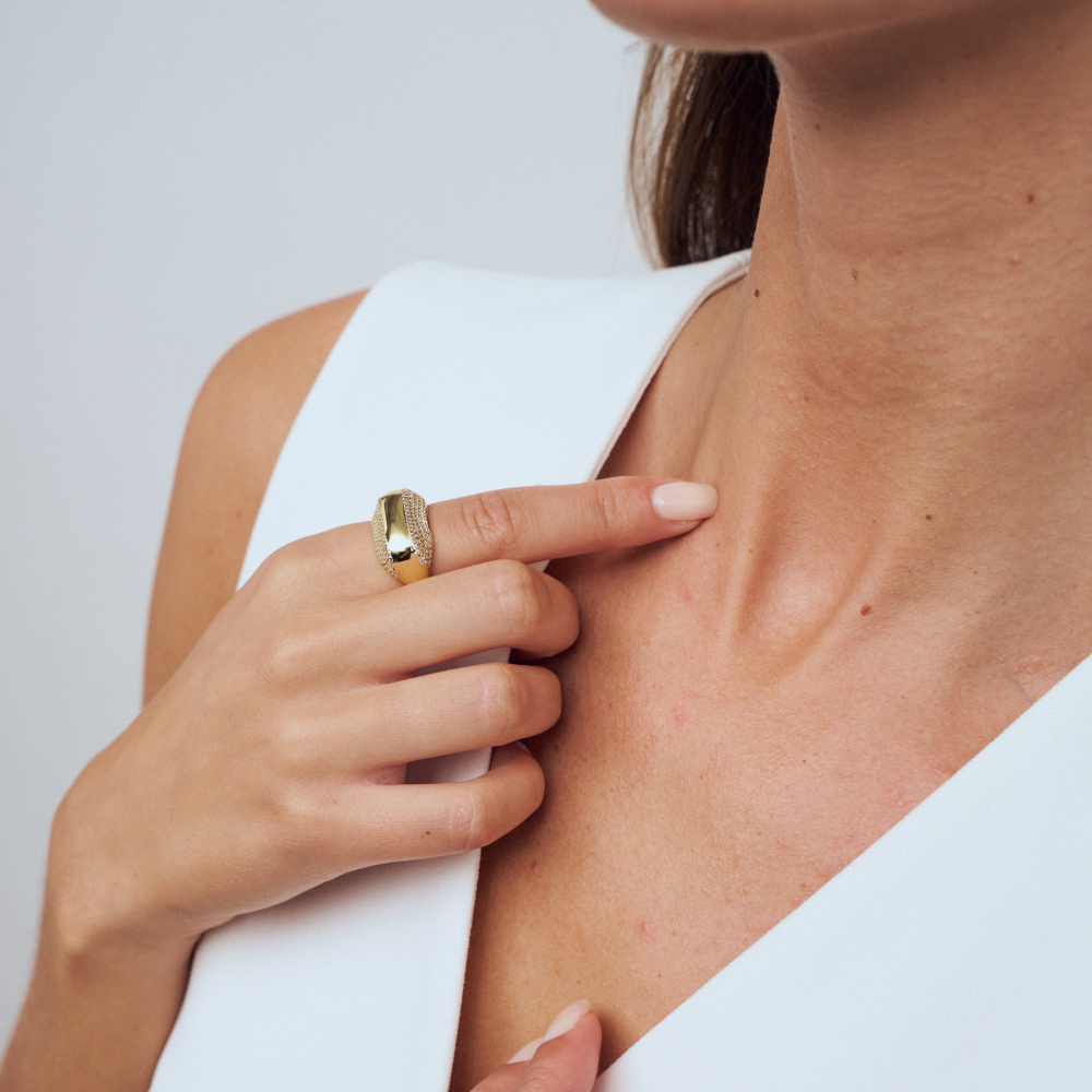 Sif Jakobs - Borsa ring i gullforgylt sølv med zirkonia - Bilde 4
