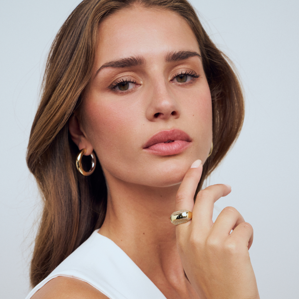 Sif Jakobs - Borsa ring i gullforgylt sølv med zirkonia - Bilde 3