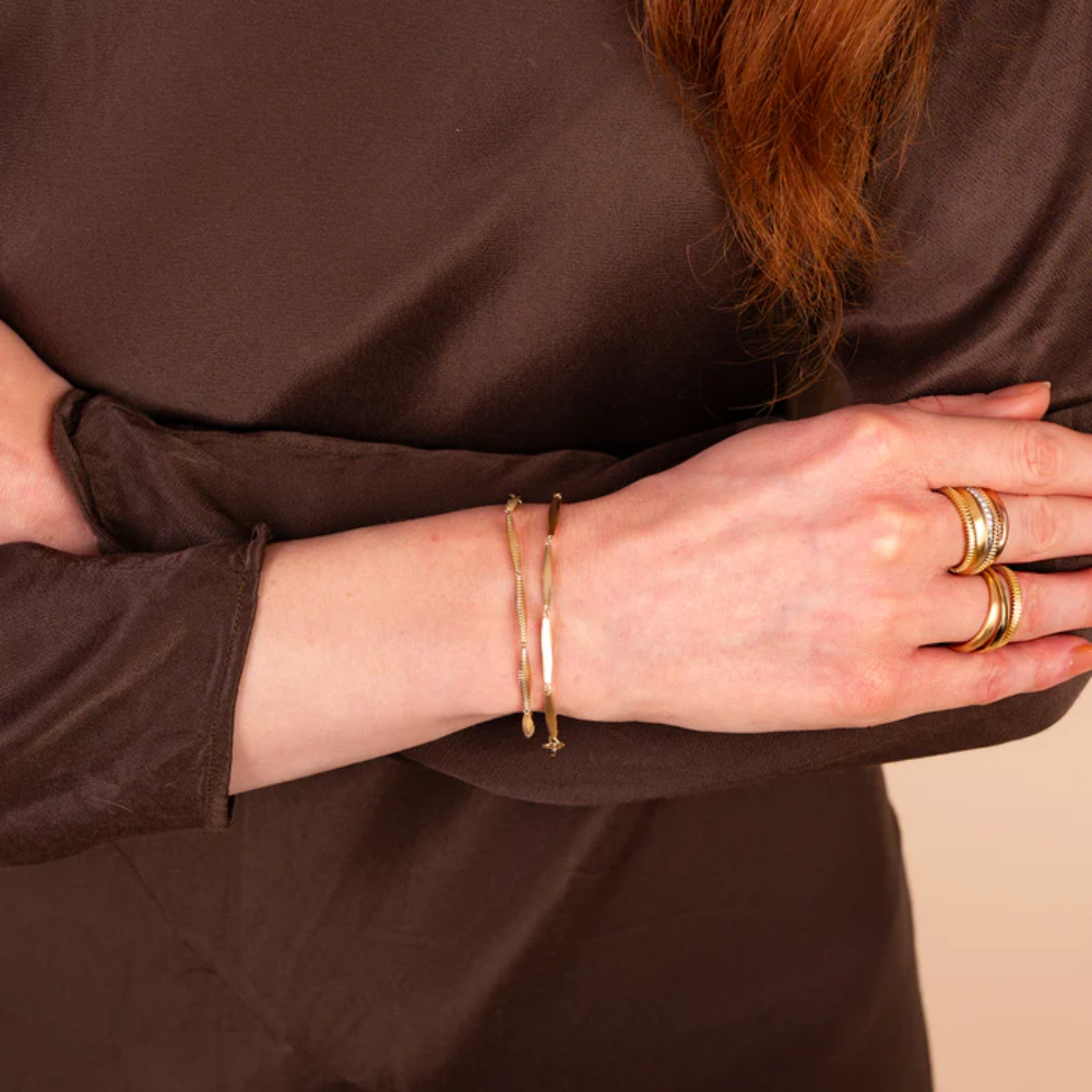 Noën - Golden armlenke i 585 gult gull - Bilde 2