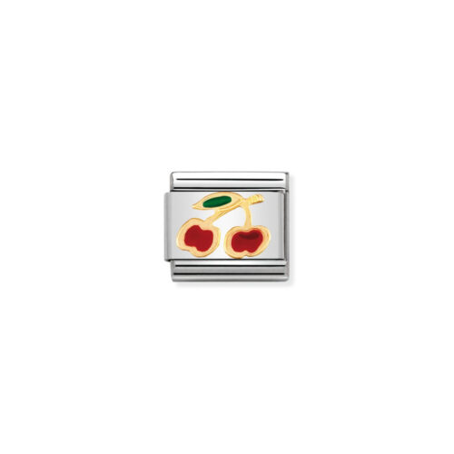 Nomination - COMPOSABLE Classic FRUITS in stainless steel with enamel and 18k gold (05_Cherry)