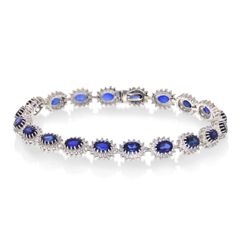 NC Christophersen - Armbånd i 14k hvitt gull med safirer og diamanter - Totalt 2,50 ct