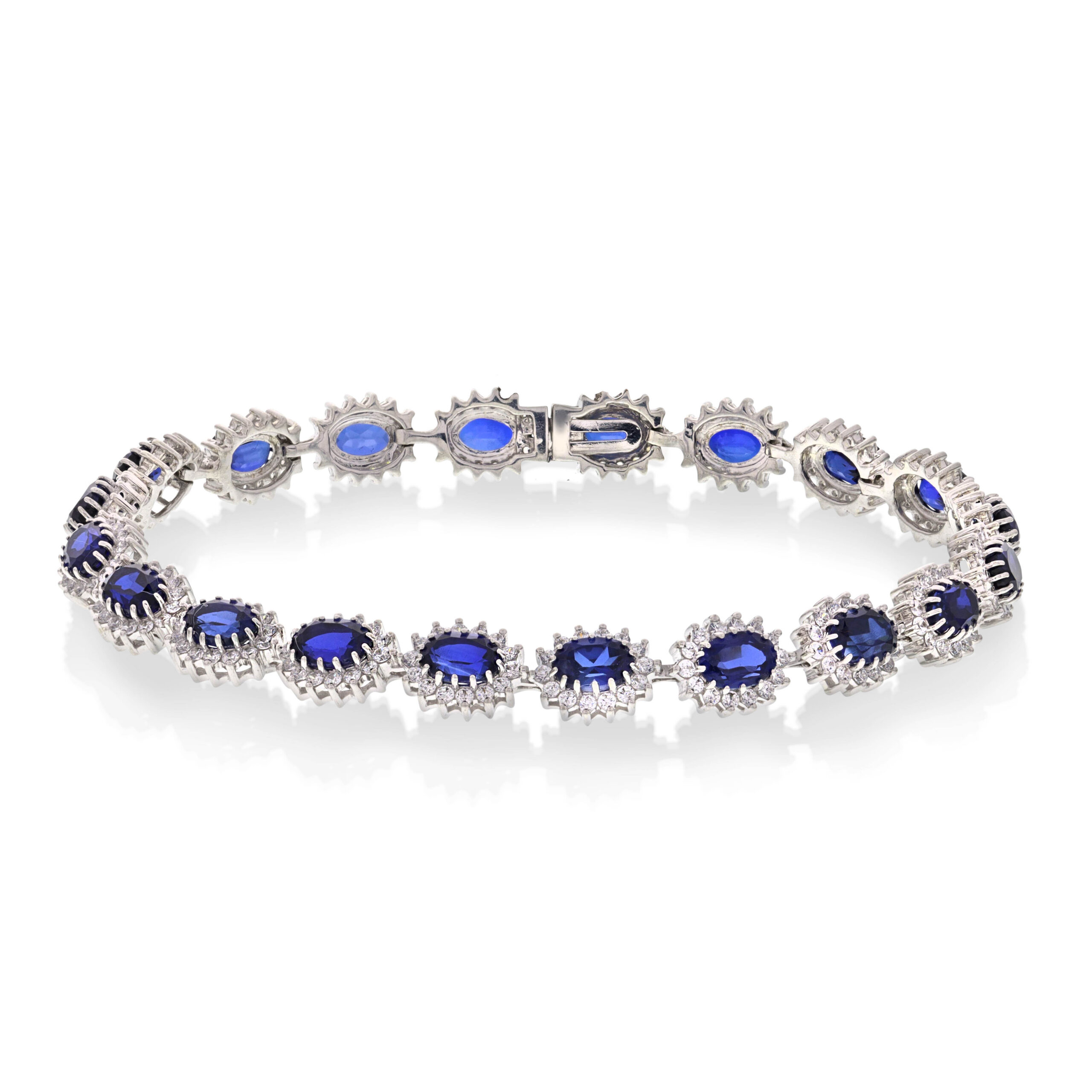 NC Christophersen - Armbånd i 14k hvitt gull med safirer og diamanter - Totalt 2,50 ct