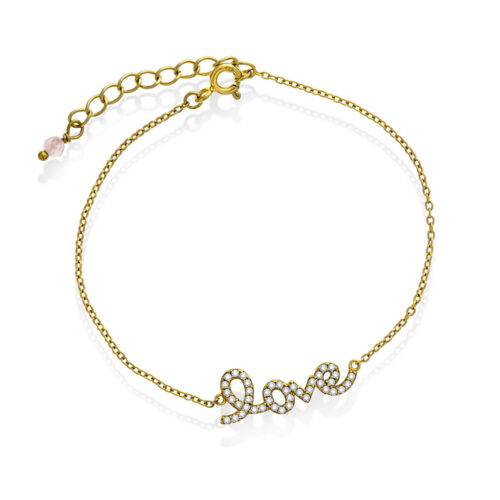 Serenity by Gulldia - Bright Love armlenke i forgylt sølv med hvit zirkonia
