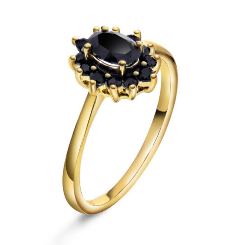 NC Christophersen - Ring i 14k gult gull med sort safir