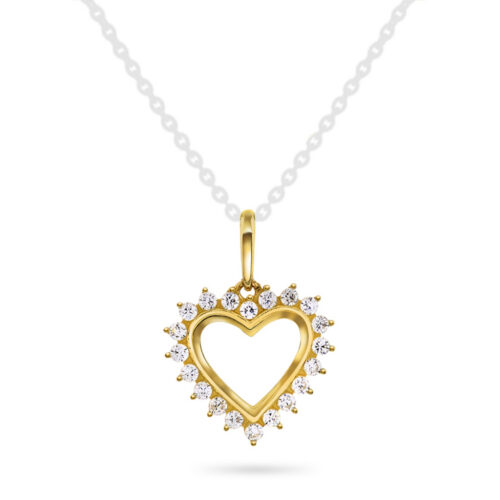 Pan Jewelery- Anheng i gult gull med Zirkonia