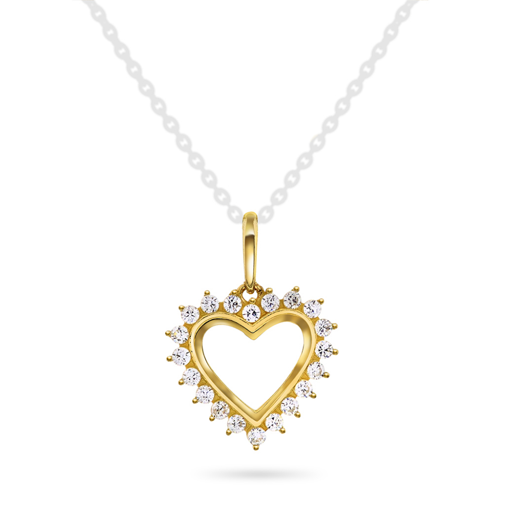 Pan Jewelery- Anheng i gult gull med Zirkonia