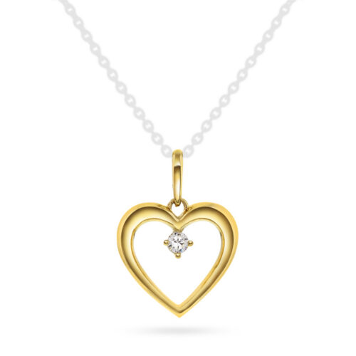 Pan Jewelery- Anheng i gult gull med Zirkonia