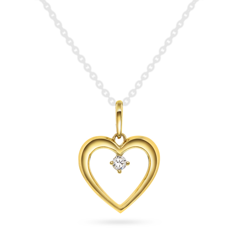 Pan Jewelery- Anheng i gult gull med Zirkonia