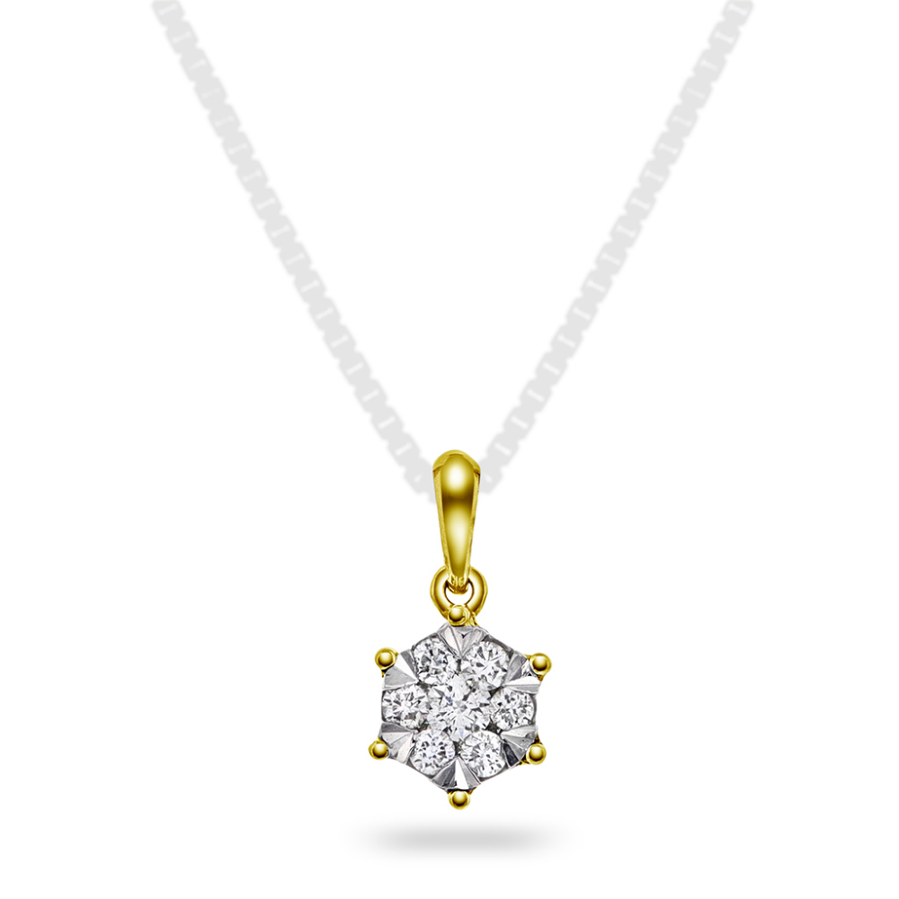 Pan Jewelry - Anheng i 14k gult gull med diamanter ialt 0,15ct