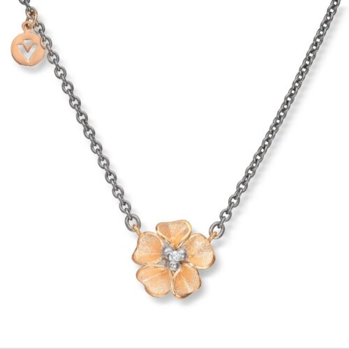 Van Bergen - Anheng i gult gull med diamant - Flôra kolleksjonen