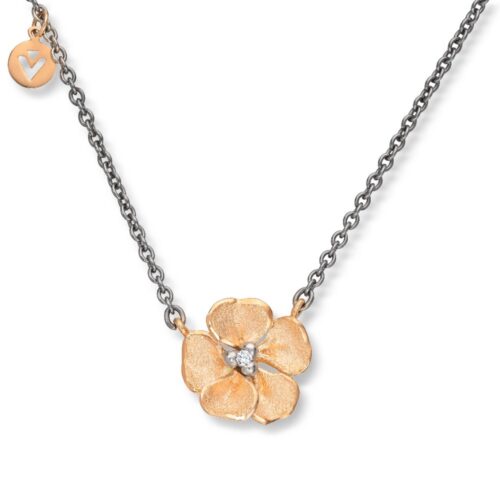 Van Bergen - Anheng i gult gull med diamant - Flôra kolleksjonen