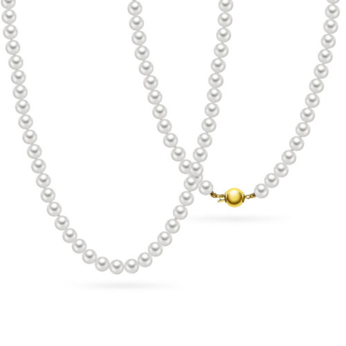 Pan Jewelry Classic -Eleganse perlekjede i 925 forgylt sølv og ferskvannsperle