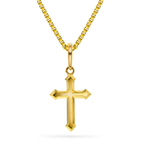 Arne Nordlie-Anheng i gult gull med zirkonia m/ sølvkjede 42 cm