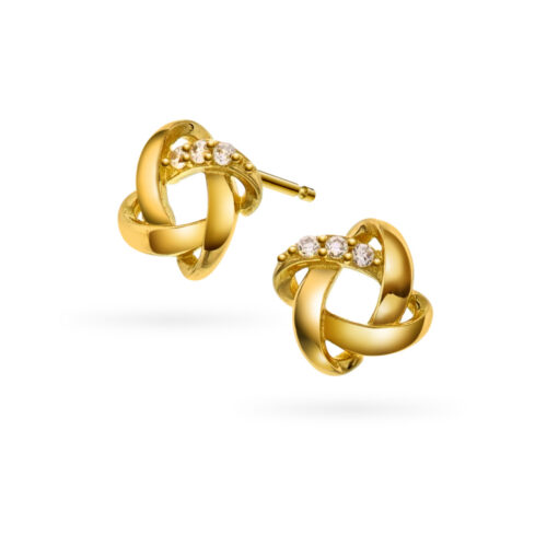 Arne Nordlie - Ørepynt i 14k gult gull med  zirkonia