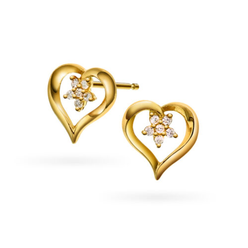 Arne Nordlie - Ørepynt i 14k gult gull med  zirkonia