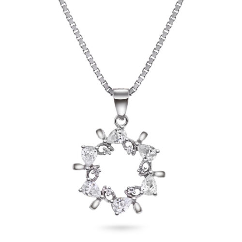 Arne Nordlie - Halssmykke i sølv med zirkoner m/kjede