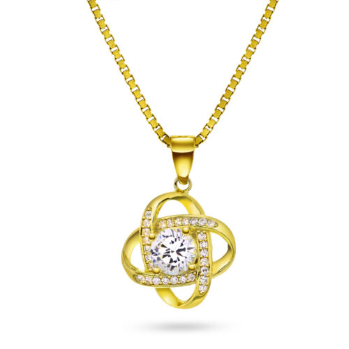 Arne Nordlie - Halssmykke i forgyldt sølv med zirkoner m/kjede