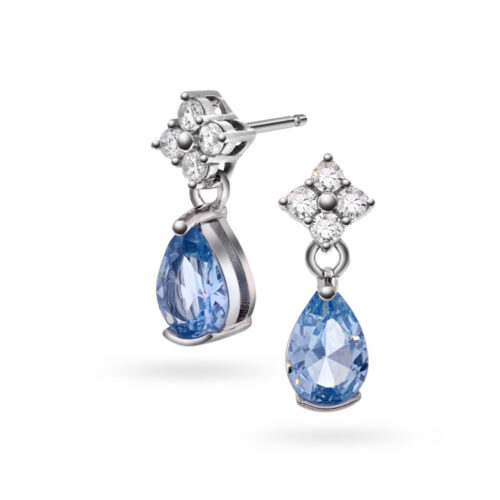 Arne Nordlie - Ørestikk i  sølv med zirkonia. Farge: blå