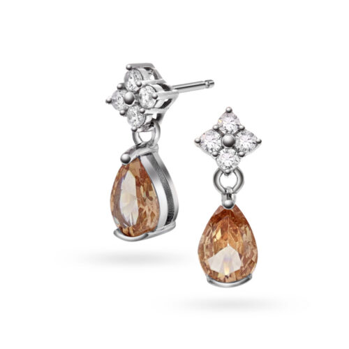 Arne Nordlie - Ørestikk i  sølv med zirkonia. Farge: champagne