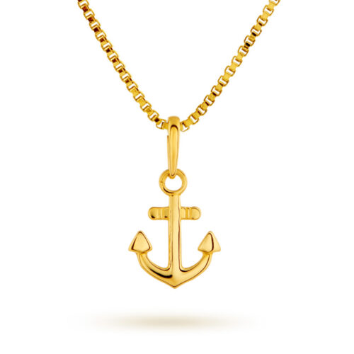 Arne Nordlie - Halssmykke anker i  gull m/forgyldt sølvkjede.