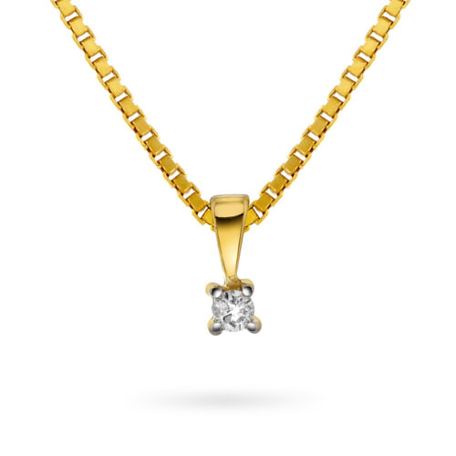 Arne Nordlie - Halssmykke min første diamant i gull m/forgyldt sølvkjede.