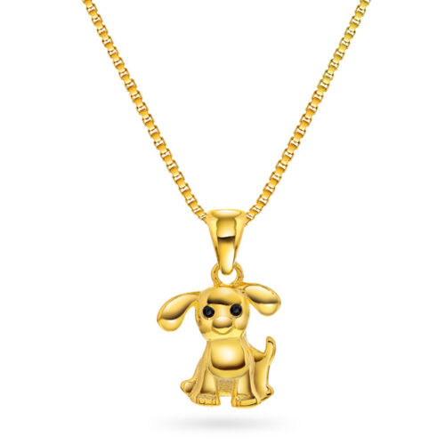 Arne Nordlie - Halssmykke hund i forgyldt sølv m/kjede