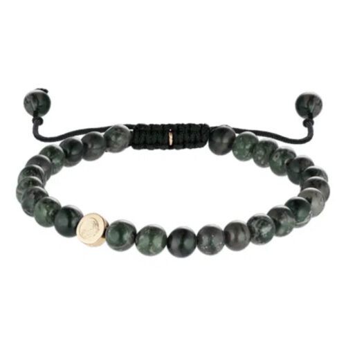 Heiring - Viro armbånd med 6mm green jasper og 14k gult gull