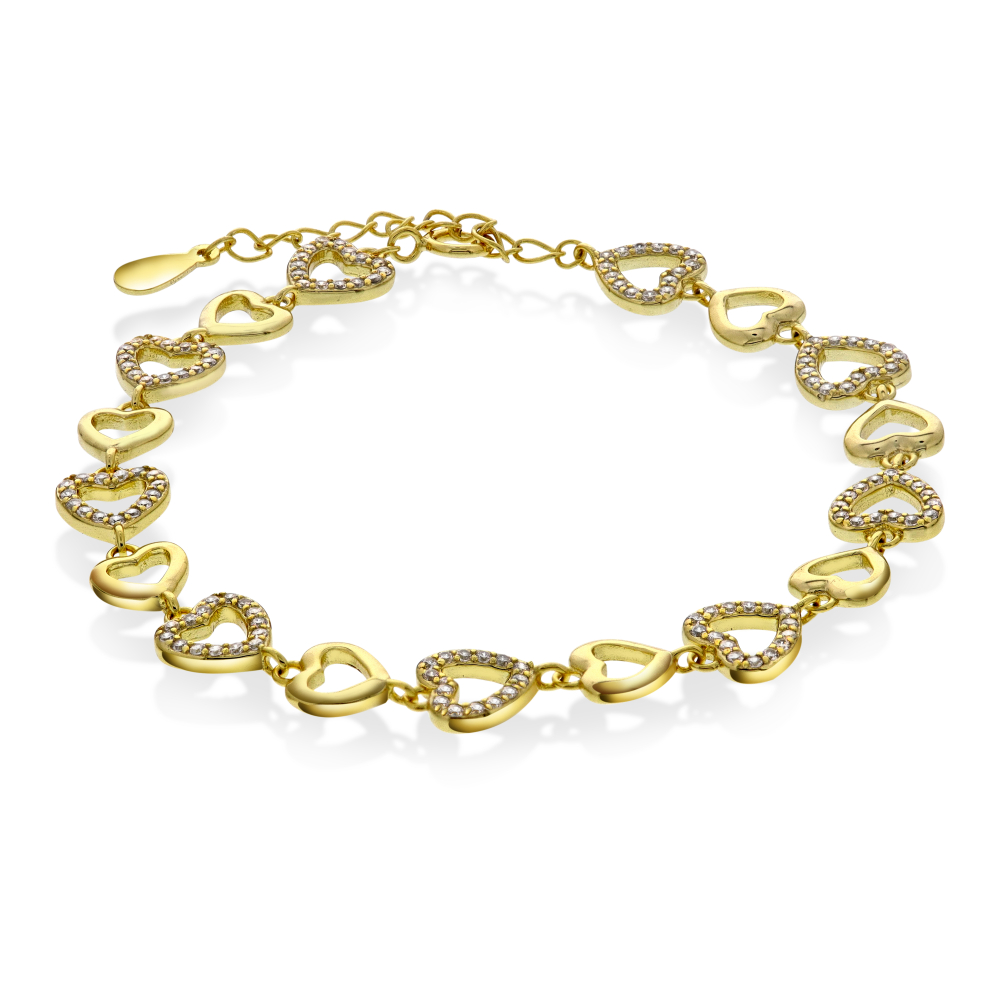 Arne Nordlie -Et nydelig armbånd i 925 sterling sølv belagt med 14k gult gull og zirkonia Arne Nordlie -Et nydelig armbånd i 925 sterling sølv belagt med 14k gult gull og zirkonia