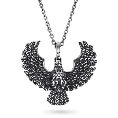 Arne Nordlie - Halssmykke i sølv, oksidert ørn