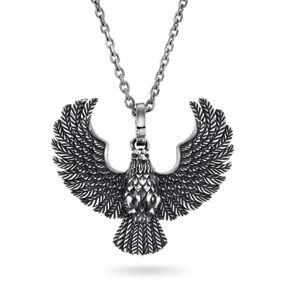 Arne Nordlie - Halssmykke i sølv, oksidert ørn Arne Nordlie - Halssmykke i sølv, oksidert ørn