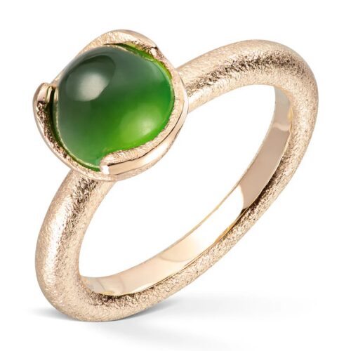 Van Bergen - Blome ring i gult gull - 7 ulike steiner