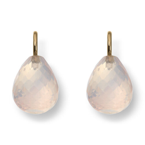 Gold by Frisenberg - Vedheng til creoler i gult gull 585 med Rosenkvarts