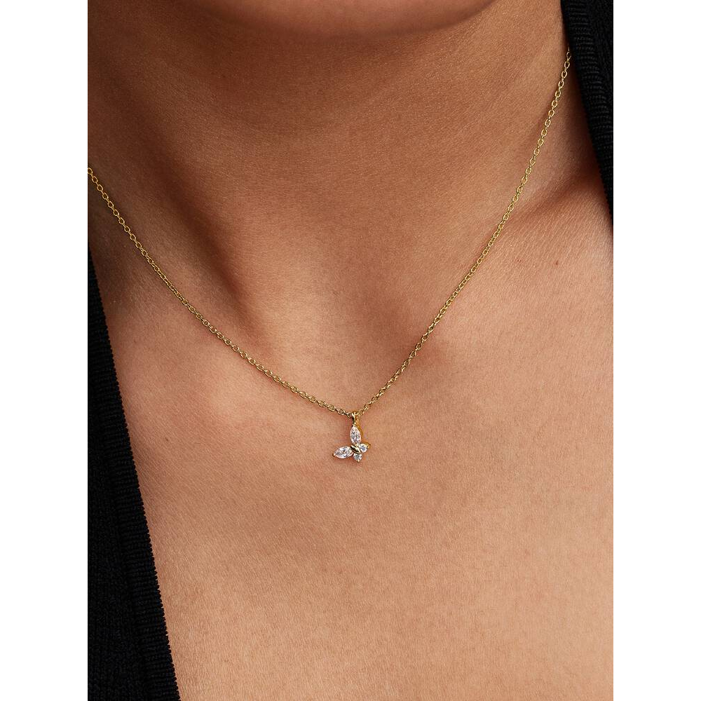 Pandora - Halssmykke med sommerfugl, 14k gullforgylt Pandora - Halssmykke med sommerfugl, 14k gullforgylt - Bilde 2