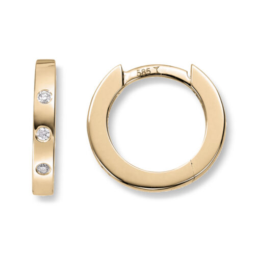 Diamonds by Frisenberg - Øreringer i gult gull med diamanter - totalt 0,03 ct