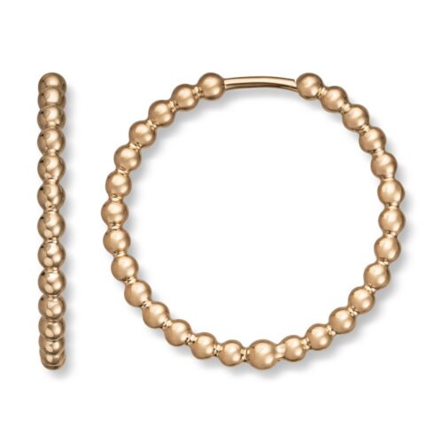 Gold By Frisenberg - Øreringer i gult gull 585. Også kalt creoler. "kule" mønster.