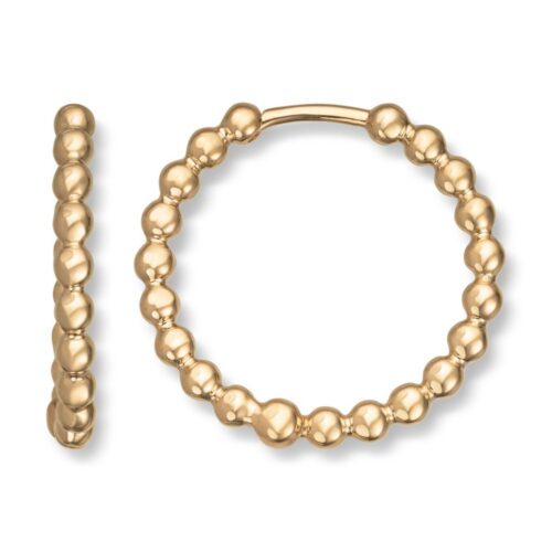 Gold By Frisenberg - Øreringer i gult gull 585. Også kalt creoler. "kule" mønster.