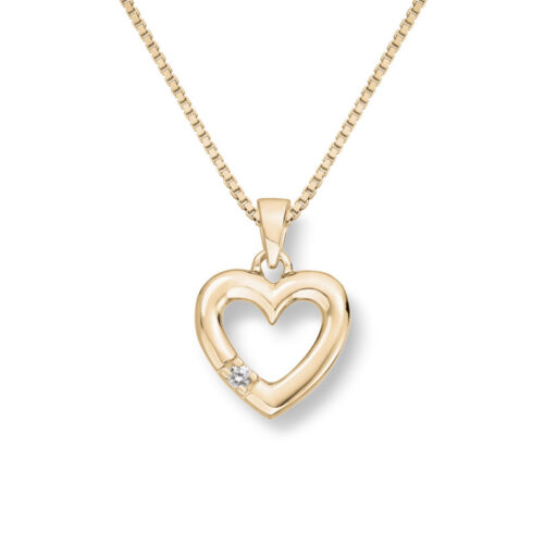 Diamonds by Frisenberg - Anheng i gult gull og diamant m/kjede