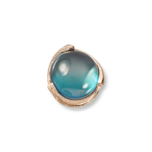 Van Bergen – Blomelås gult gull – London Blue Topas – 12 mm