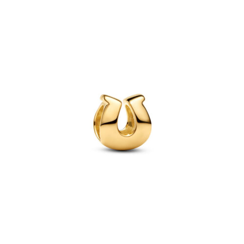 Pandora – Hestesko mini charm, 14k forgylling