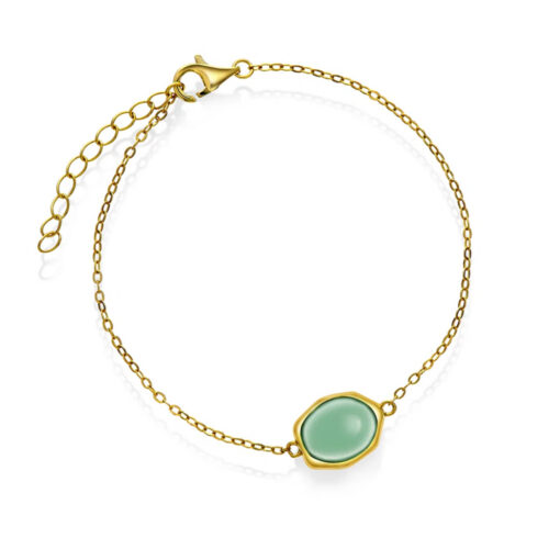 Serenity by Gulldia - Beam armbånd i forgylt 925 sølv med aventurin