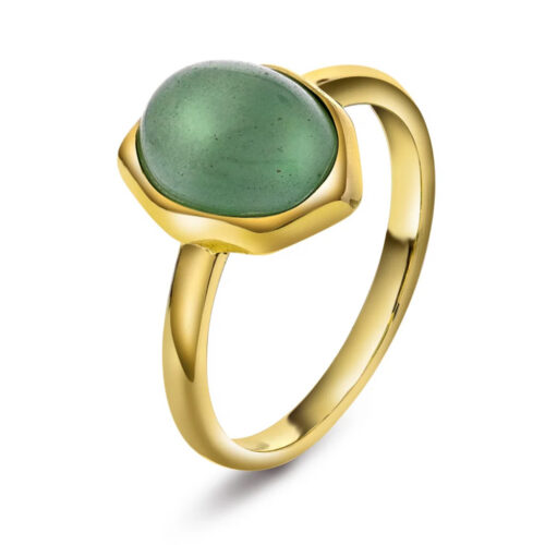 Serenity by Gulldia - Beam ring i forgylt 925 sølv med aventurin