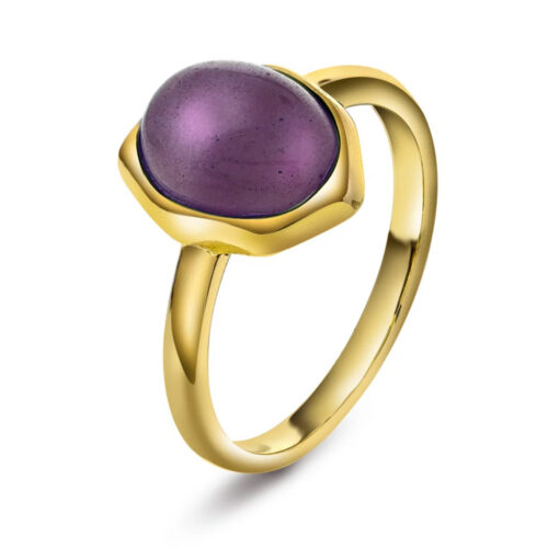 Serenity by Gulldia – Beam ring i forgylt 925 sølv med ametyst