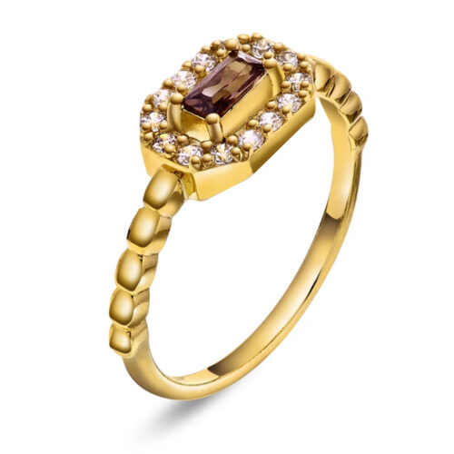 Glow by Gulldia - Mae ring i forgylt 925 sølv med stener