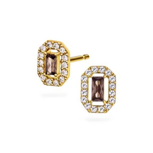 Glow by Gulldia - Mae øredobber i forgylt 925 sølv med stener