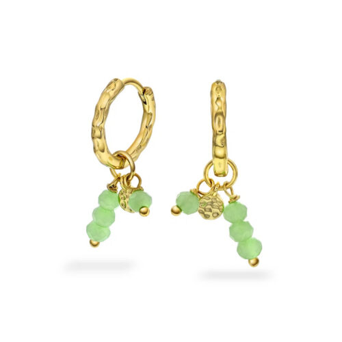 Shapes by Gulldia - Fairy øredobber i forgylt 925 sølv med grønne stener