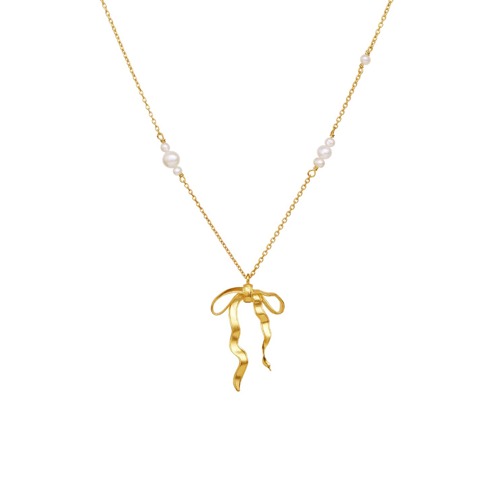 Maanesten - Effie halssmykke i forgylt sølv Maanesten - Effie halssmykke i forgylt sølv