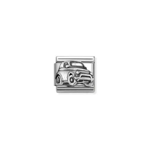 Nomination - Composable&trade;  Classic OXIDIZED SYMBOLS in steel and 925 sterling sterling silver Car