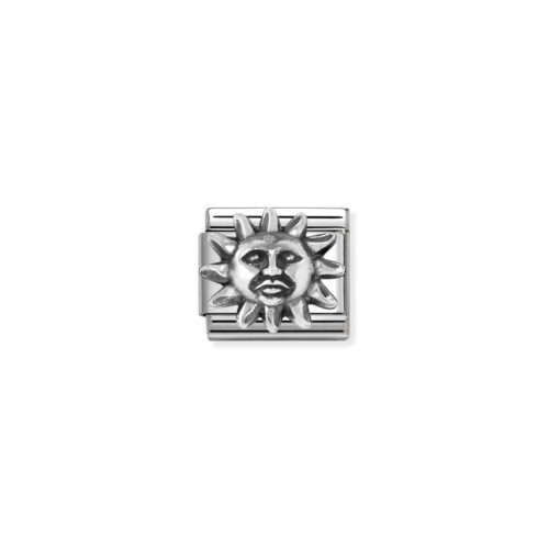 Nomination - Composable&trade;  Classic OXIDIZED SYMBOLS in steel and 925 sterling sterling silver Sun