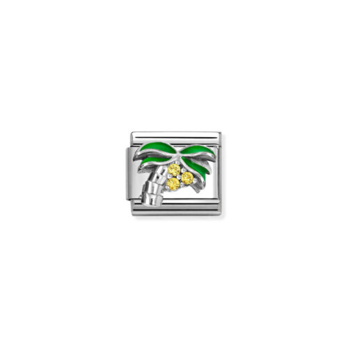 Nomination - Composable&trade;  Classic SYMBOLS in steel, enamel, silver 925 and CZ (22_YELLOW Palm Tree)
