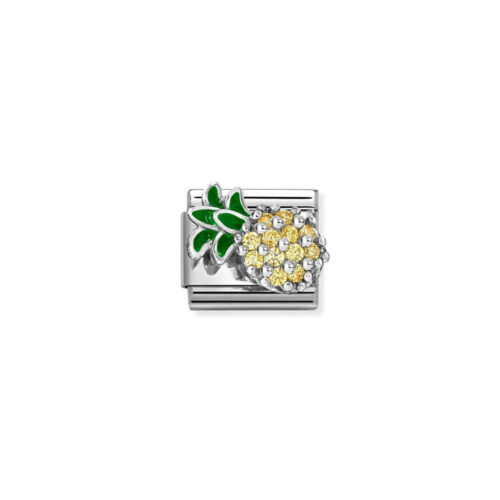 Nomination - Composable&trade;  Classic SYMBOLS in steel, enamel, silver 925 and CZ (21_YELLOW Pineapple)